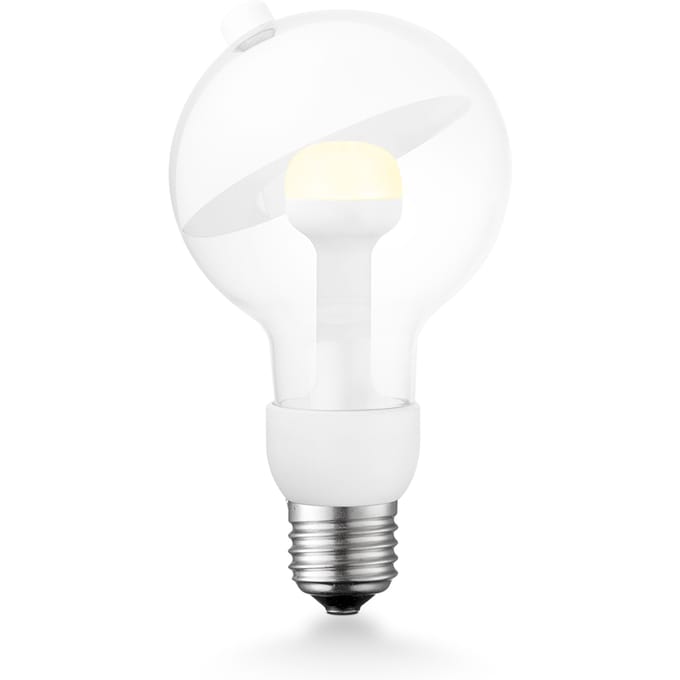 Design LED Lichtbron Move Me - Wit - G80 Sphere LED lamp - 8/8/13.7cm - Met verstelbare diffuser via magneet - geschikt voor E27 fitting - 3W 220lm 2700K - warm wit licht