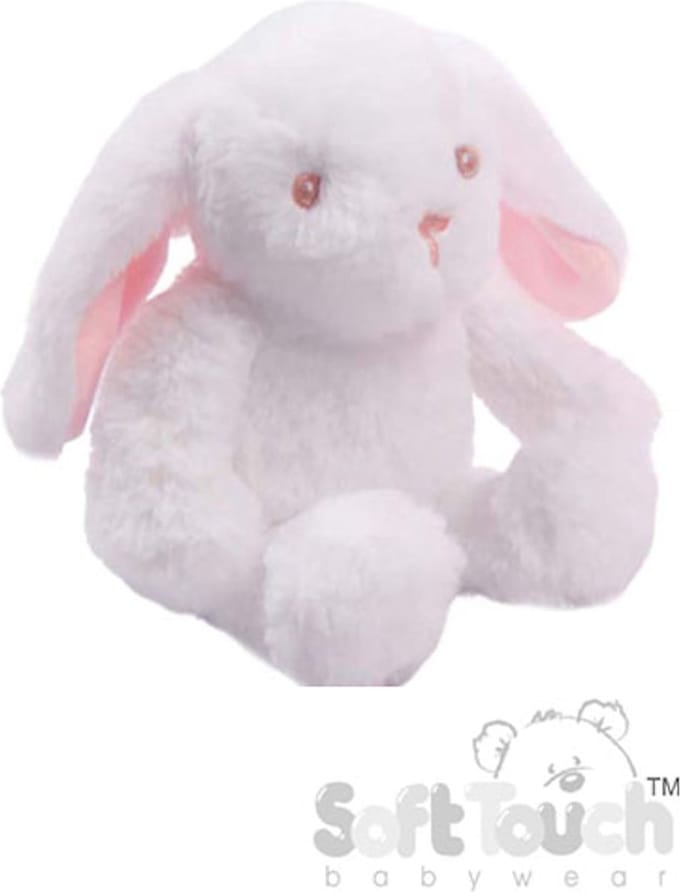 Soft Touch Knuffelkonijn Met Roze Oortjes 15 Cm Pluche Wit/roze
