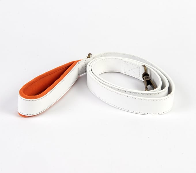 Dogs Love Munay leiband hond - hondenriem - leder - wit - 1.30M