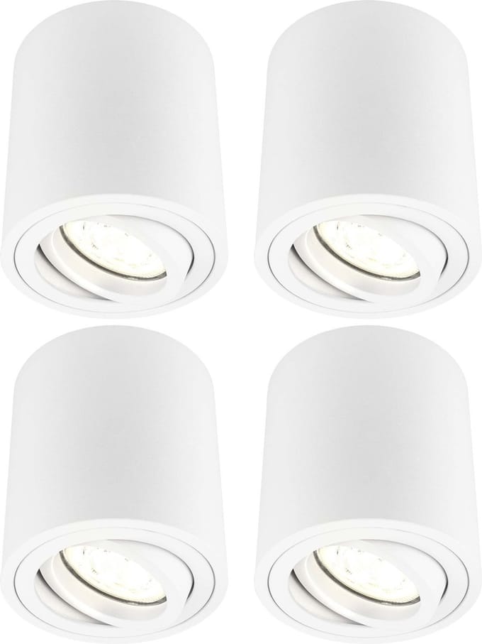 Ledvion - 4X LED Opbouwspots - Dimbaar - 5W - 2700K - Wit