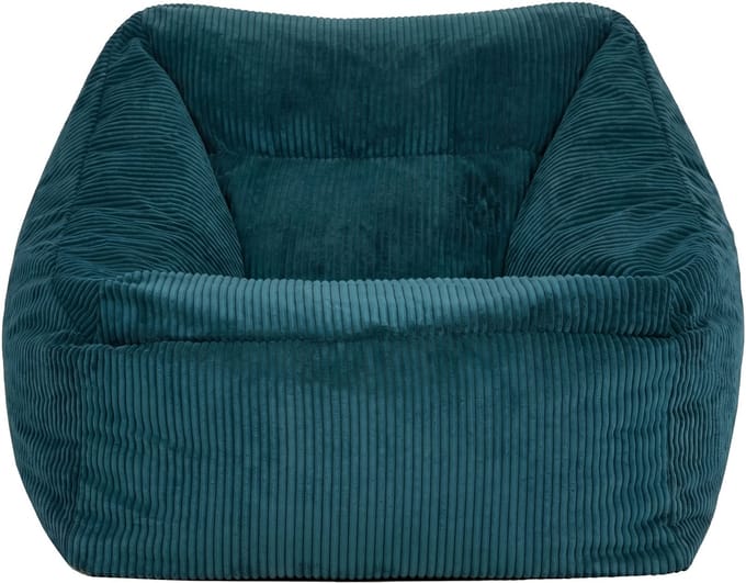 icon - Natalia XL Zitzak Fauteuil - Ribfluweel - Blauwgroen
