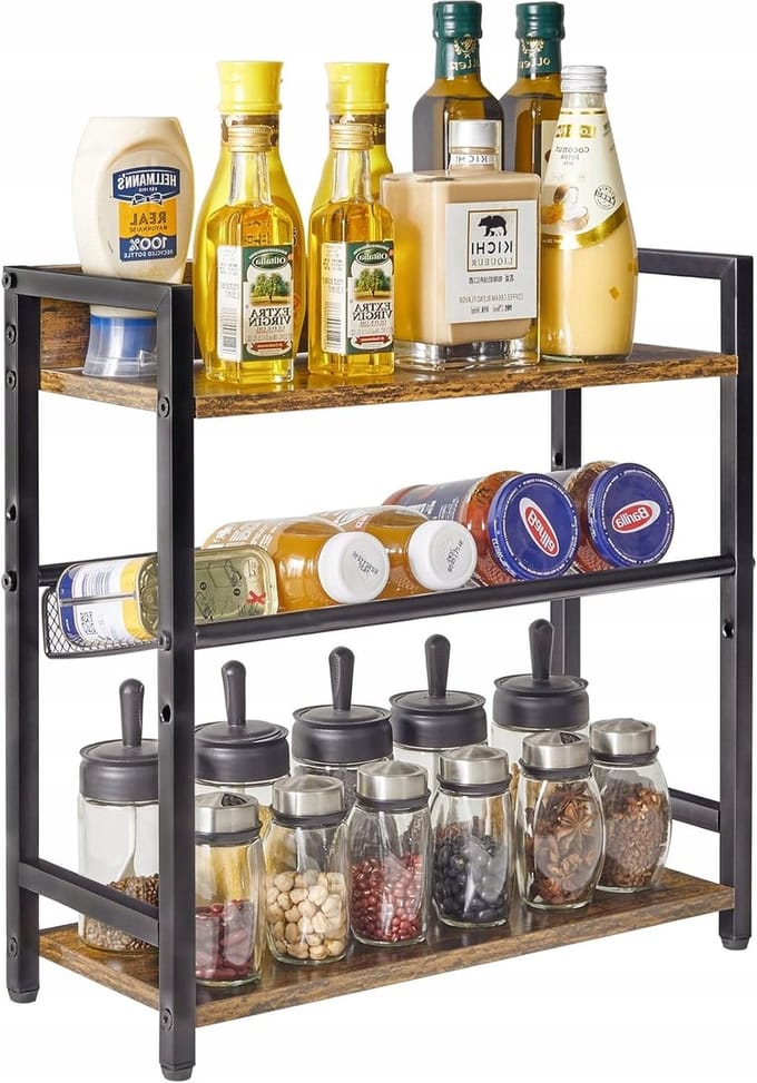3-Laags Kruidenrek Keuken Organizer Houten Planken