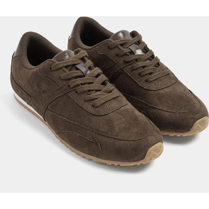 Yours Chocoladebruine Slanke Zool Sneakers In Brede Epasvormsize 37EEE