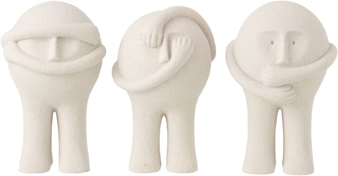 J-Line decoratie Beeldje Bollie - polyresin - large - set van 3