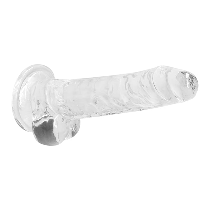 Real Rock - Realistische Dildo met Ballen 19 cm - Transparant