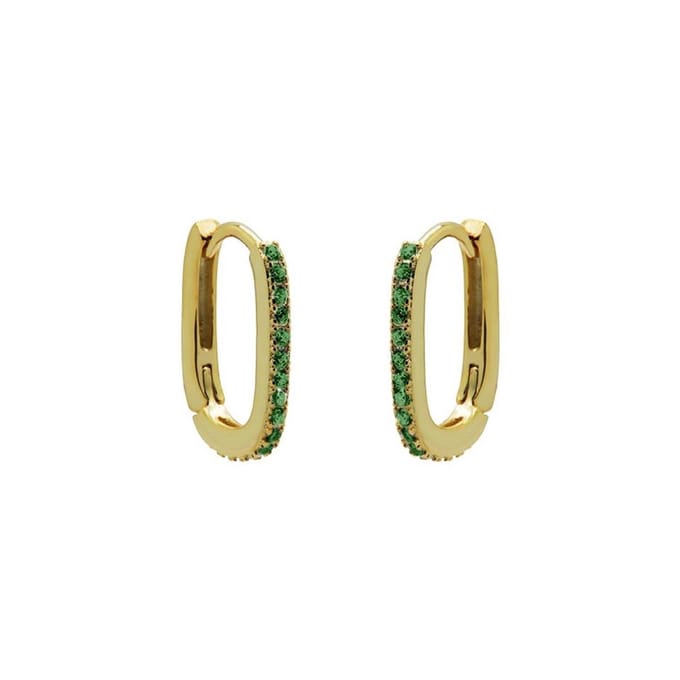Karma Oorringen hoop ovaal goud Groen