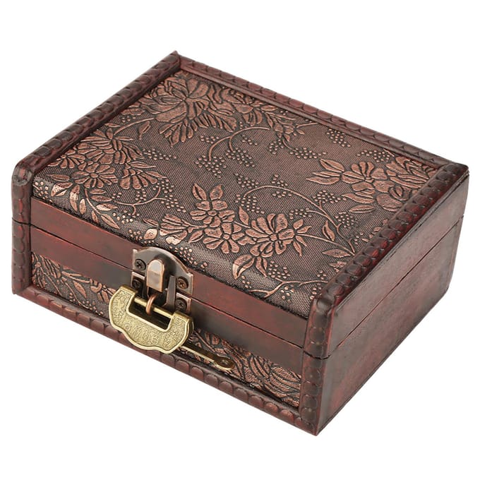 Retro Europese Stijl Houten Sieradendoos Sieraden Opbergkoffer black