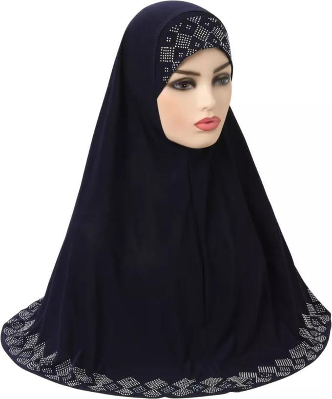 Elegant blauwe Hoofddoek, mooie hijab.