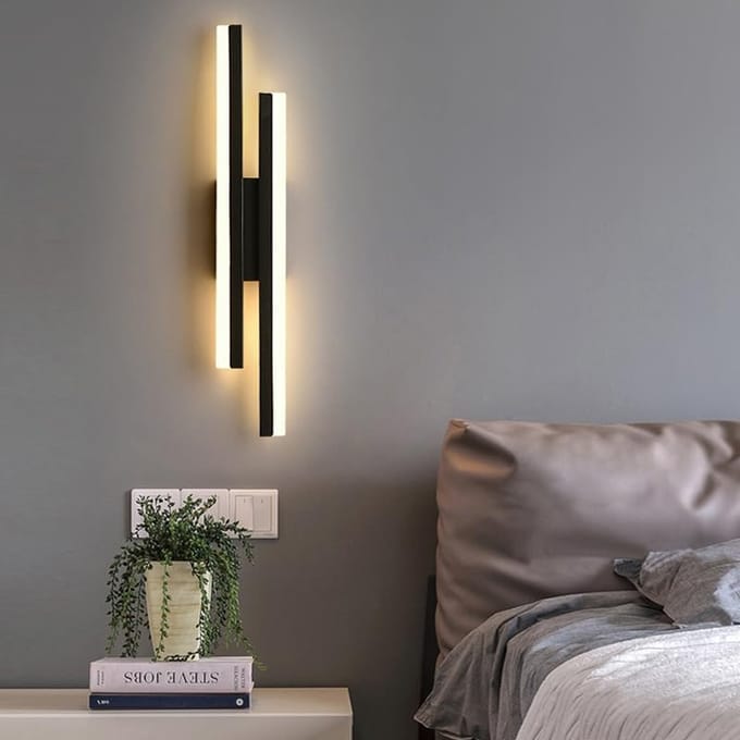 Wandlamp - 40cm - Medium - LED - 16W - 3 Kleurtemperatuur - 3000K/4000K/6500K - Zwarte