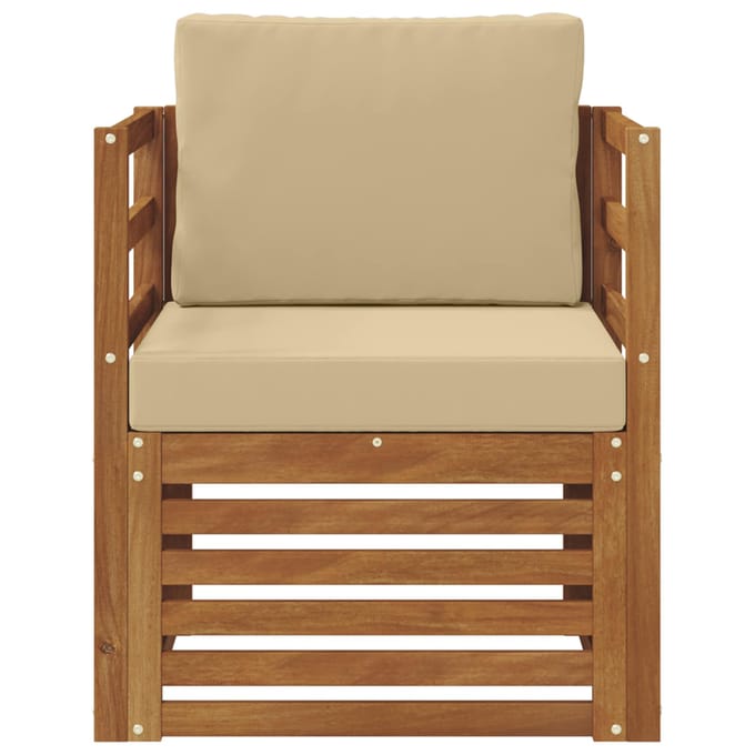 vidaXL - Buiten - bank - set - Massief - Acacia - Hout - en - Polyester