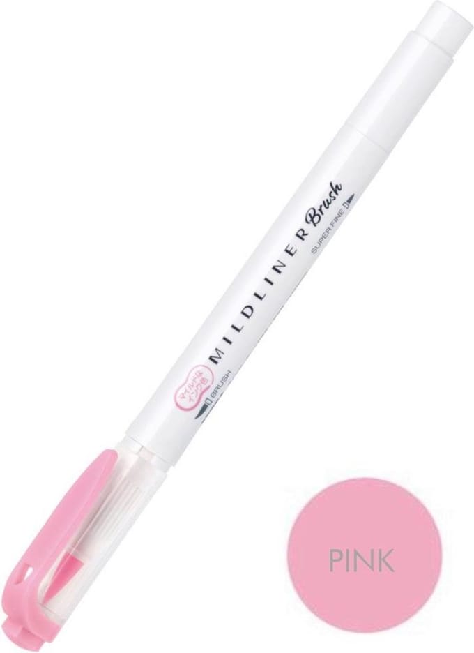 Zebra Mildliner Brush Pen - Mild Pink WFT8-MP