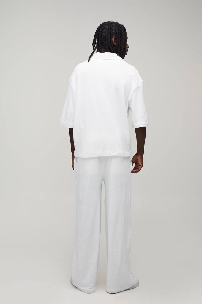 Oversized Boxy Badstof Overhemd | White | Size XL