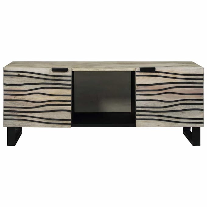 vidaXL - Salontafel - Wit - 100 - x - 54 - x - 40 - cm - Bewerkt - hout