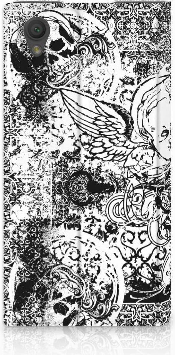 Mobiel BookCase Sony Xperia L1 Skulls Angel