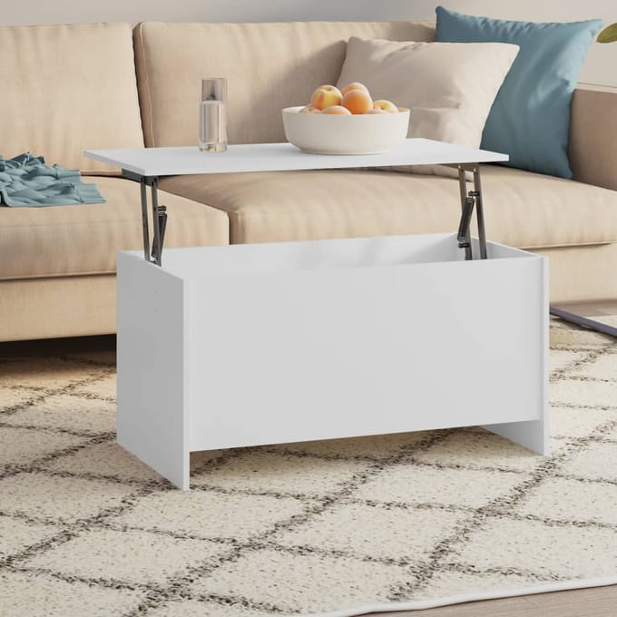 vidaXL - Salontafel - 102x55,5x52,5 - cm - bewerkt - hout - wit