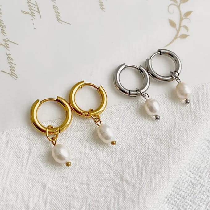 JewelGalerie- Oorbellen - Parel - Zilver