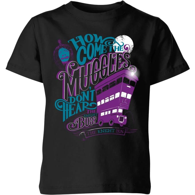 Harry Potter Knight Bus kinder t-shirt - Zwart - 122/128 (7-8 jaar)