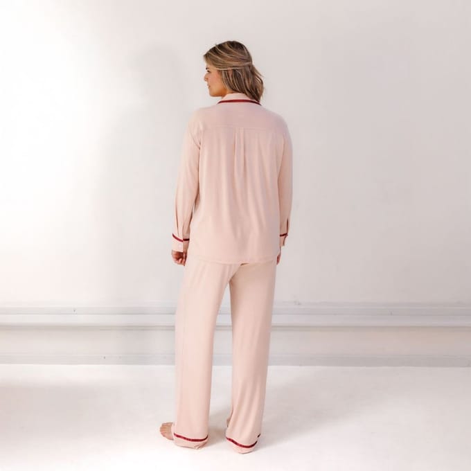 Coco & Cici - TENCEL Pyjama Set Lang Dames Powder Peach - S
