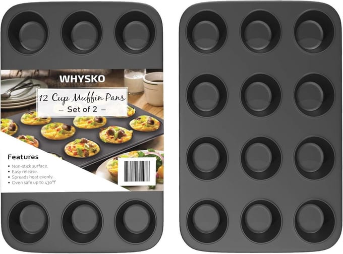 Muffin Pan 12 Cup - Set van 2, Zware Constructie en Antikleef Bakvormen