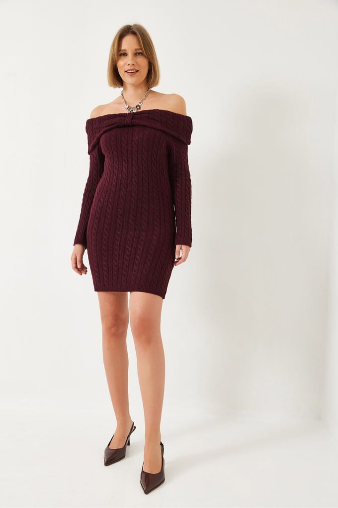 Strapless Kabelbrei Aansluitend Jurk