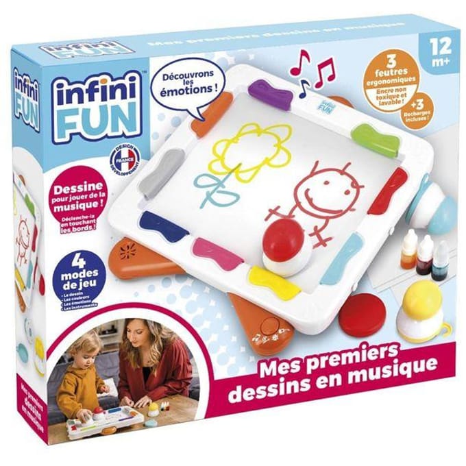 Jeu de coloriage - Infini Fun - Xylopad - Multicolore - 3 feutres ergonomiques - 12 mois et plus