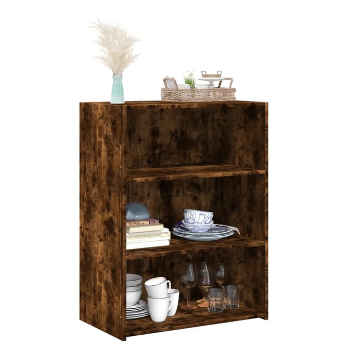 vidaXL - Dressoir - 70x41x93 - cm - bewerkt - hout - gerookt - eikenkleurig
