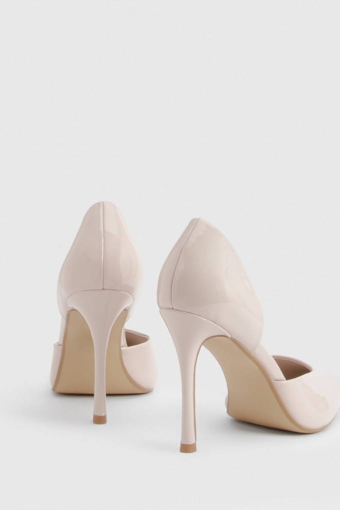 boohoo Dames Brede Pasvorm 2-Delige Uitgesneden Pumps | Nude | Maat: 36