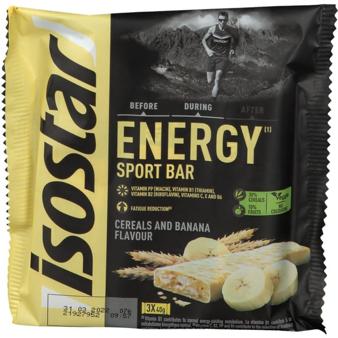 Isostar High Energy Banaan - 3 stuks Sportreep - 1 verpakking