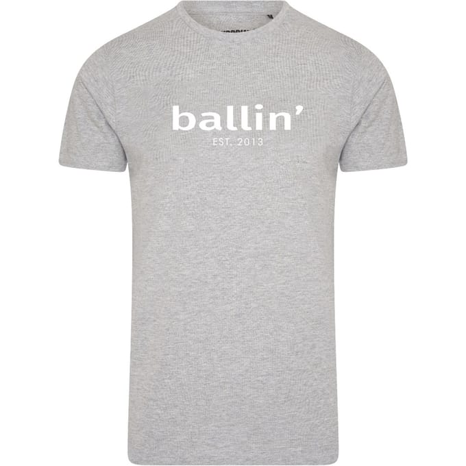 Ballin Est. 2013 - Heren Tee SS Tapered Fit Shirt - Grijs - Maat S