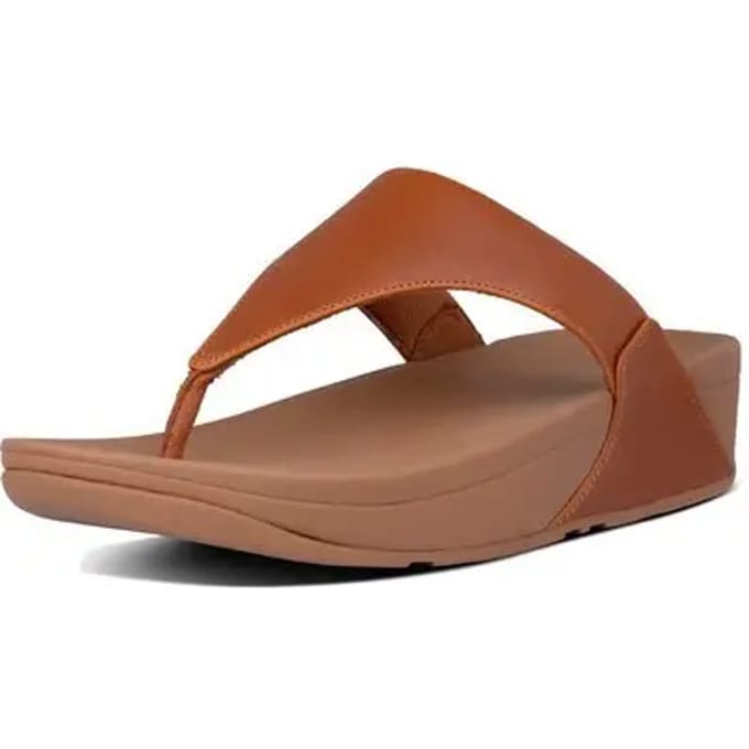 FitFlop Lulu Leather Toepost Dames Slippers - Light Tan