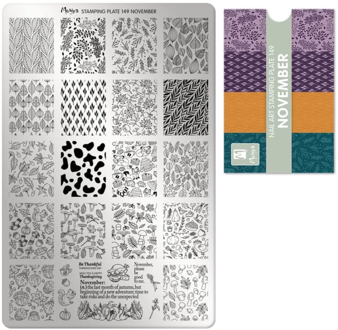 Moyra Stamping Plate 149 NOVEMBER + Gratis Try-on Sheet