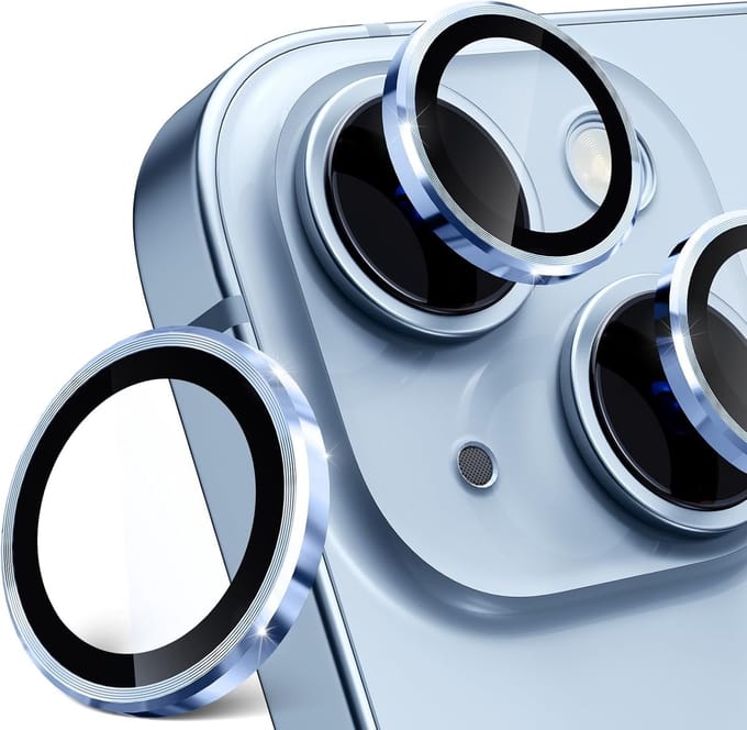 iPhone 15 / 15 Plus Camera Lens Screen Protector Blauw - Screenprotector - Camera Protector iPhone 15