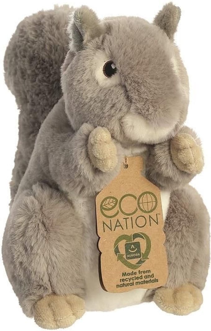 Aurora Pluche knuffel dier - eekhoorn - lichtbruin - 20 cm - bosdieren knuffel thema