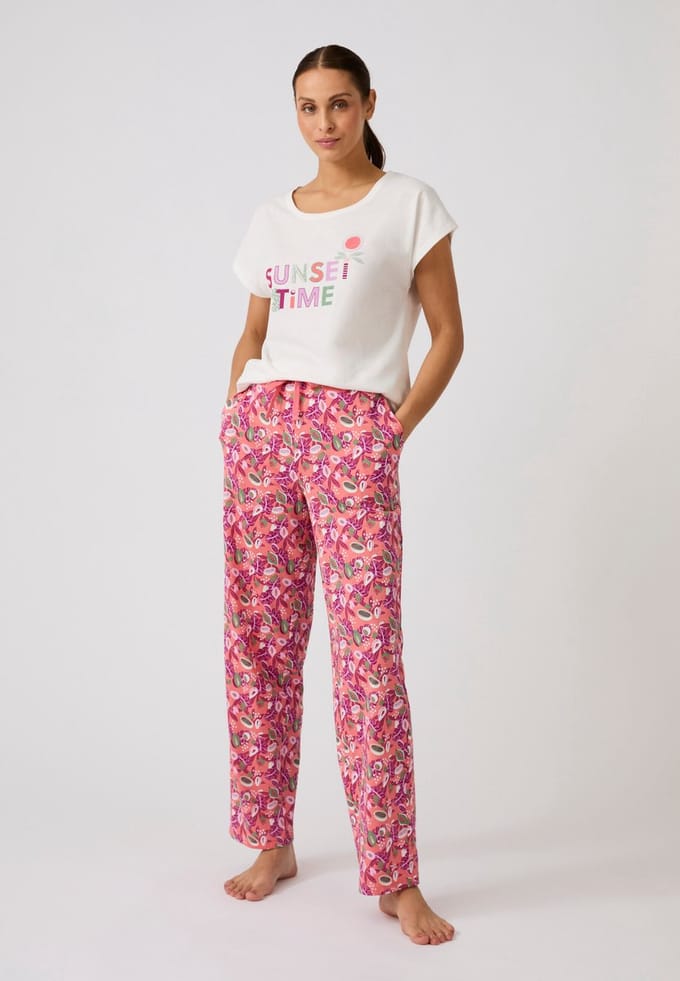 Damart - Pyjama T-shirt van puur katoen - Dames - Wit - 46-48 (L)