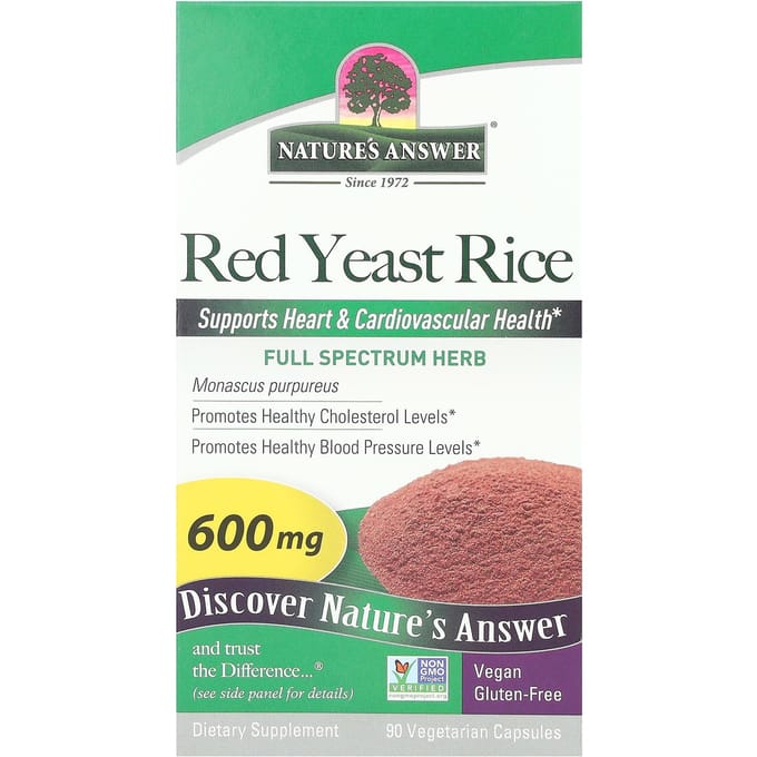 Nature's Answer, Rijst Rode Gist, 600 mg, 90 Veggie Capsules