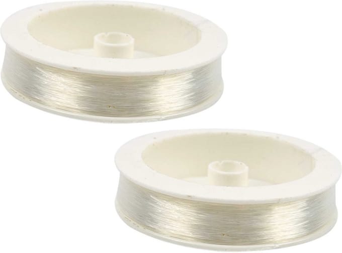 Nylon hobby draad - 2x - 0,4 mm x 100 meter - rijgdraad - transparant - sieraden maken