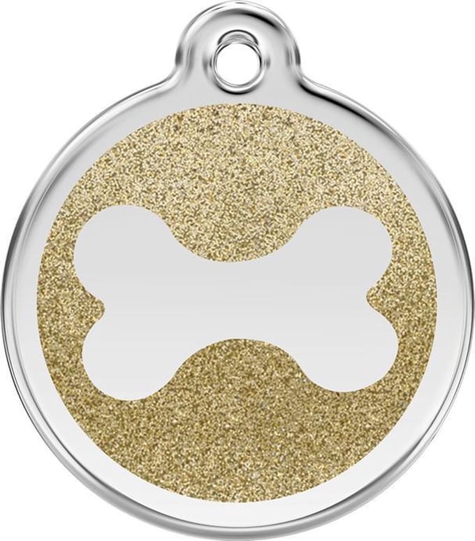 Red Dingo Hondenpenning 20 mm bot glitter goudkleurig