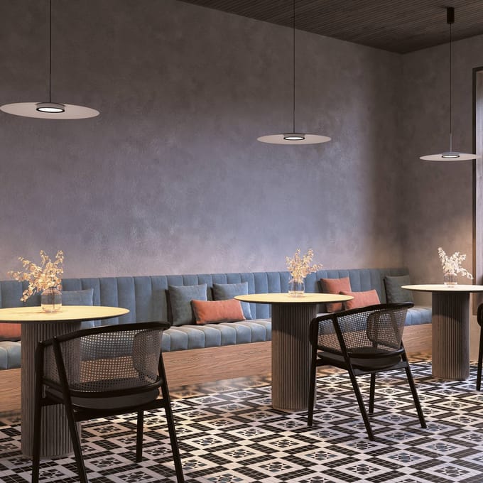 Maytoni LED hanglamp El, Ø 50 cm, wit, aluminium