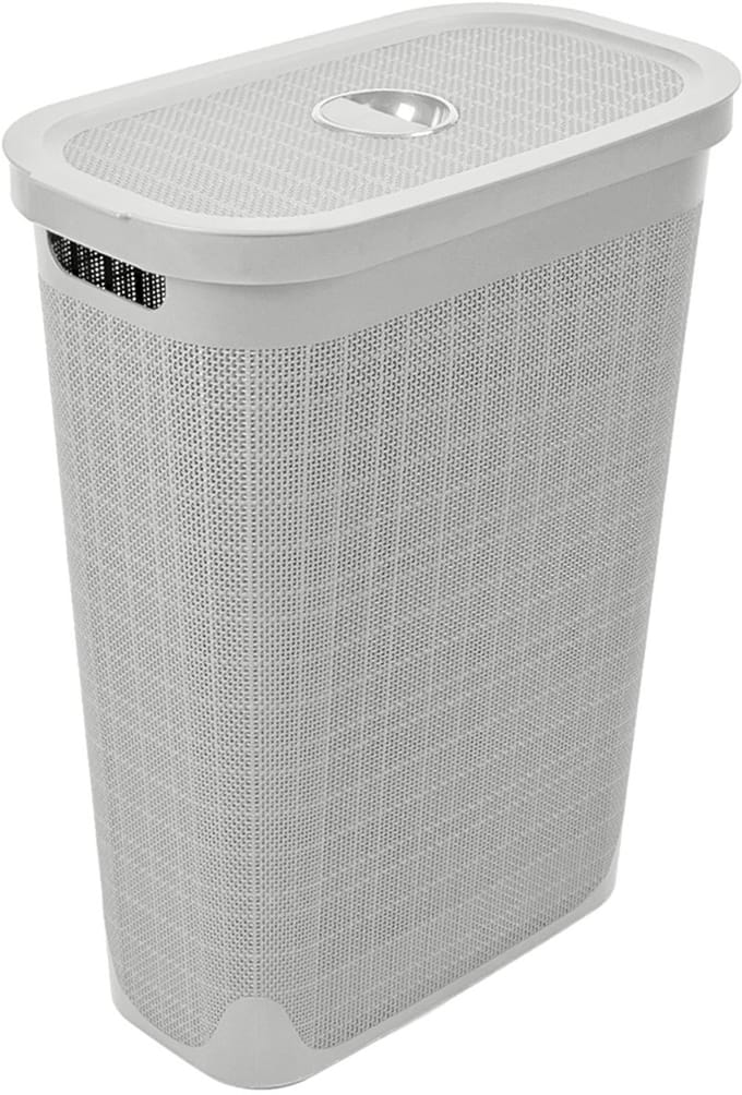 Wasmand 'Hessian' - Deksel - 40 Liter - Box - Lichtgrijs - Ventilerend