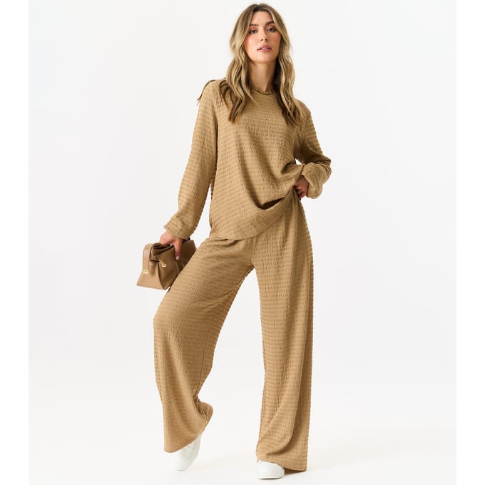 Oversized top met lange mouwen en structuur