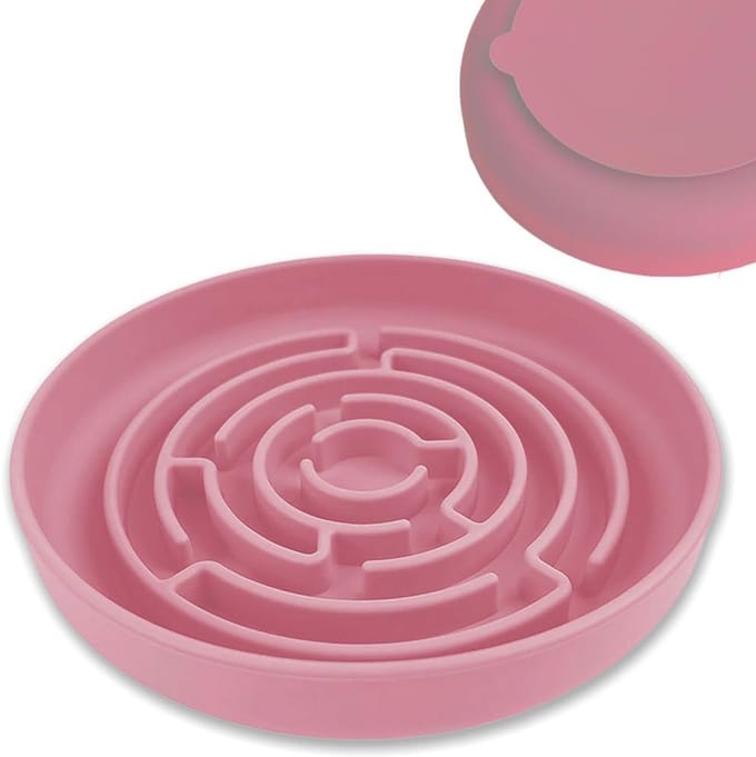 Slow Feeder Hondenbak met Zuignap | Anti-Schrok Hondenschaal Groot 19 cm