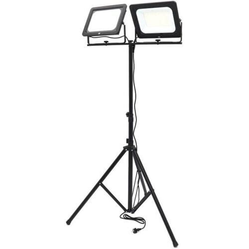 HBM dubbele LED bouwlamp met statief 200W 20.500 lm 5000K IP65 zwart