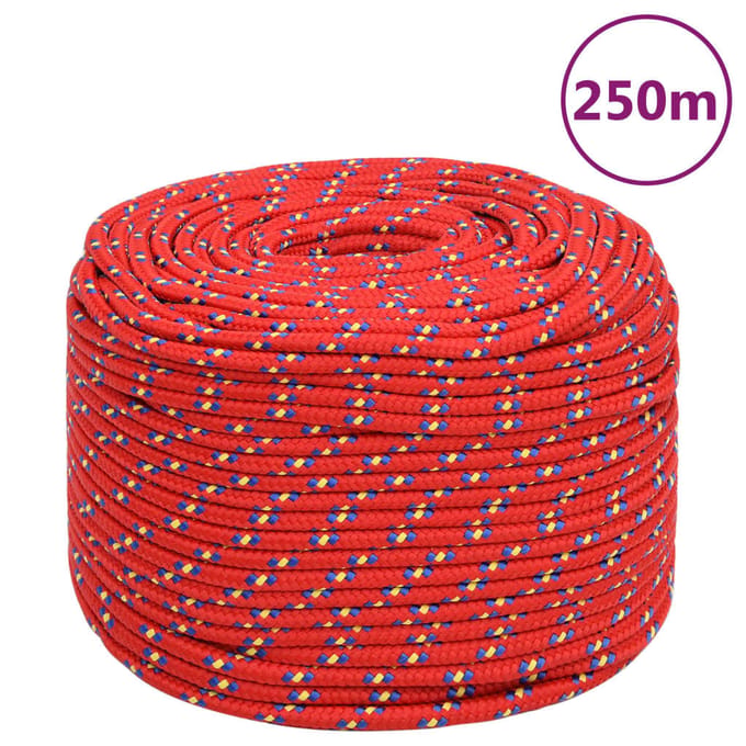 vidaXL - Boottouw - 6 - mm - 250 - m - polypropyleen - rood