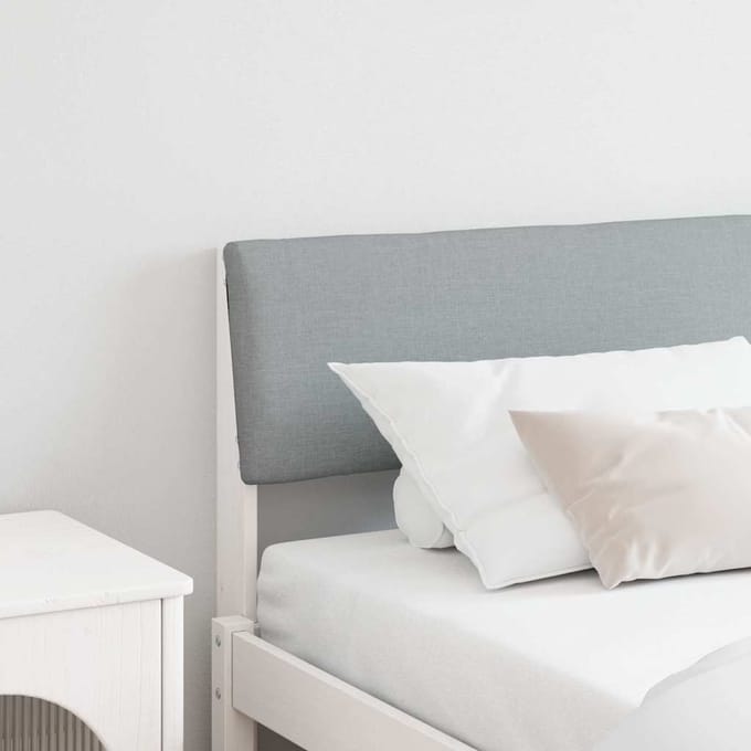 vidaXL - Gestoffeerd - hoofdbord - Lichtgrijs - 180 - cm - Massief - grenenhout