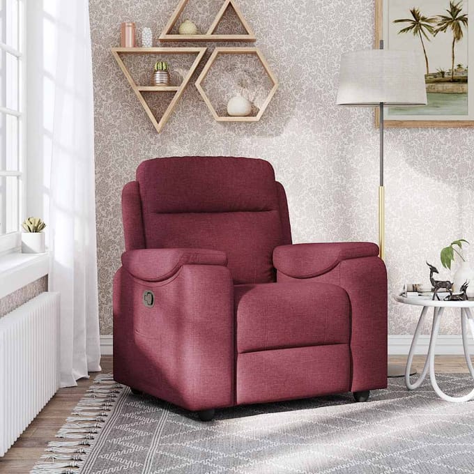 vidaXL - Fauteuil - verstelbaar - stof - wijnrood