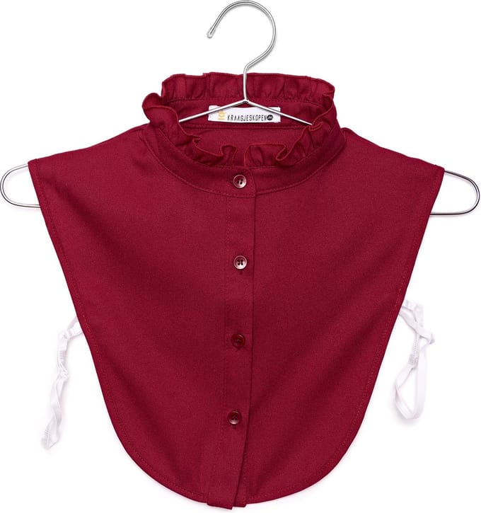 Lajetti - Los Kraagje Rood met Ruches - Blouse kraagje voor Dames