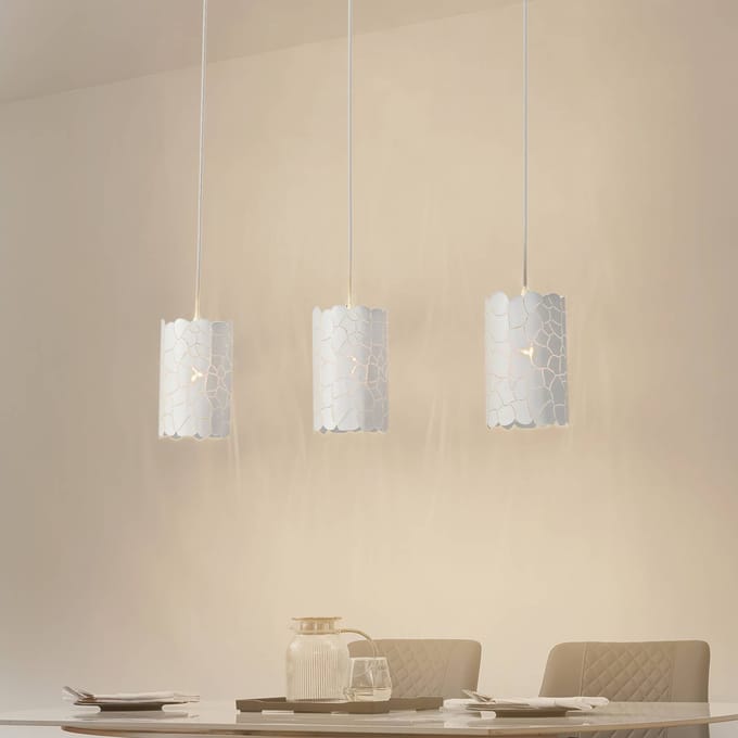 Lindby - hanglamp - 3lichts - Metaal - H: 25 cm - E27 - wit