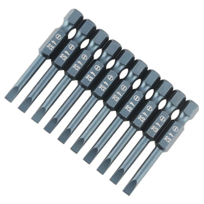 10 stuks 14 inch zeskant schacht 50mm S2 legerstaal sleufschroevendraaier bits set H6.3*50*SL4mm
