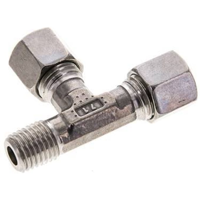 8L & M12x1.5 (con) RVS L-vorm Snijringkoppeling Buitendraad 315bar ISO 8434-1