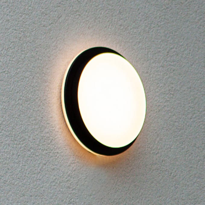 Lutec Buitenwandlamp Goleta - Zwart - Warm Of Koel Wit - 24w